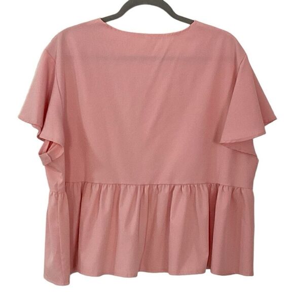 NWOT Pink Cropped Blouse 2X - Picture 2 of 3
